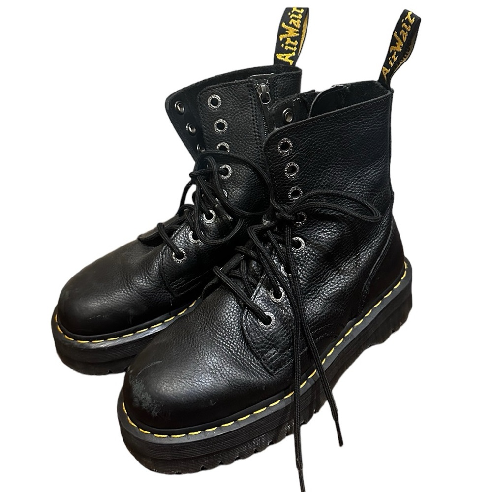 Dr. Martens Jadon Boot Smooth Leather Platforms Boots Black Size 8